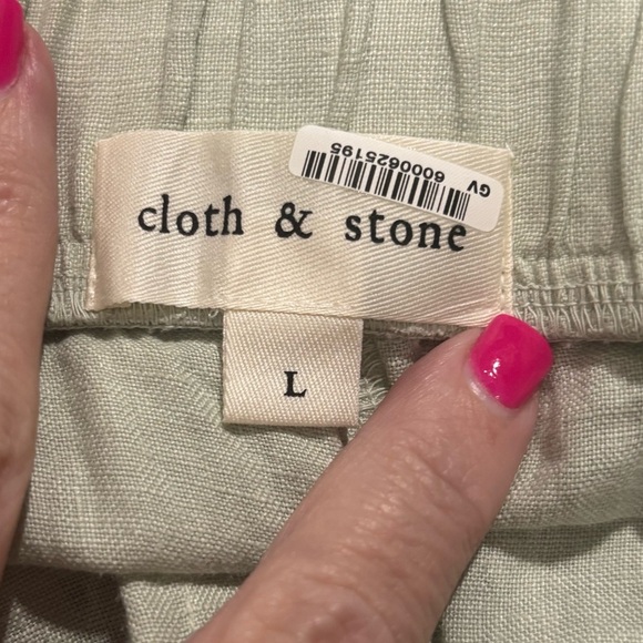 Cloth and Stone Elastic Drawstring 100% Linen Shorts Size Large - Picture 3 of 4